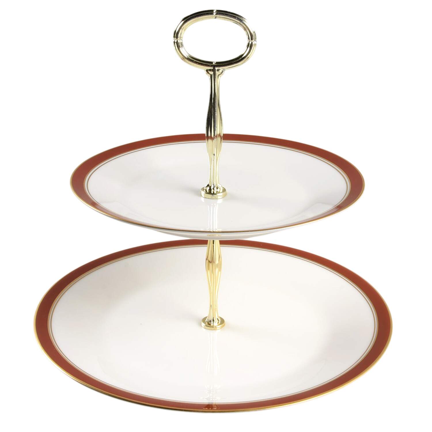 Ivory & Sienna 6 5/8"-10"  2 Tiered Serving Tray (Dp, Sp) HC by Noritake-1