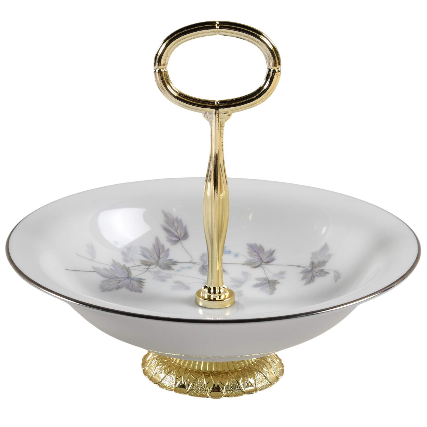 Ivyne 6"-7" Handled Footed Nut Dish HC by Noritake-1