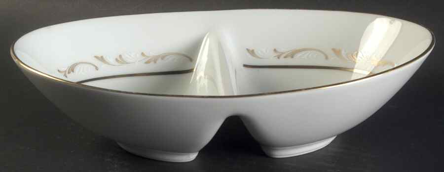 Jacqueline 10" Oval Divided Vegetable Bowl by Noritake-1
