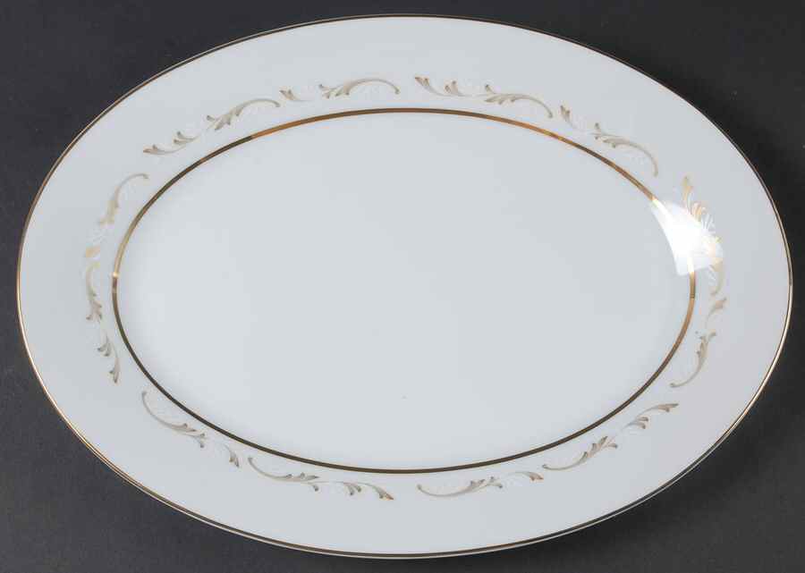 Jacqueline 14" Oval Serving Platter by Noritake-1