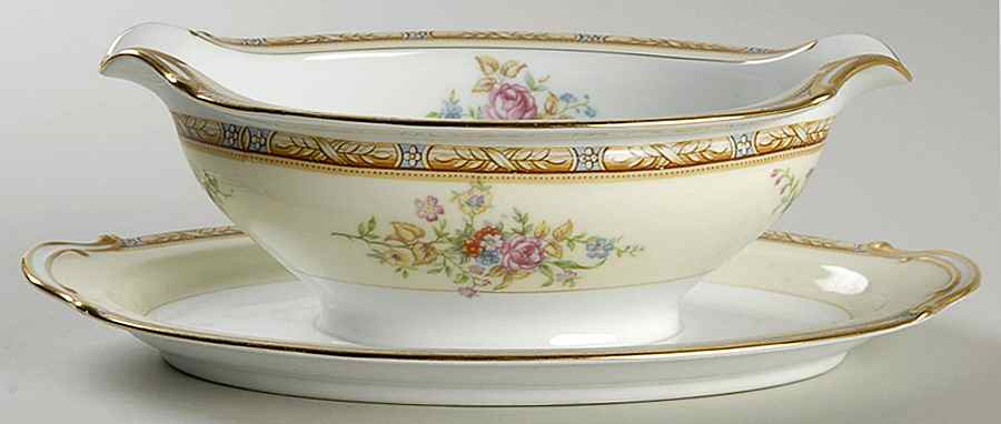 Janet Gravy Boat with Attached Underplate by Noritake-1