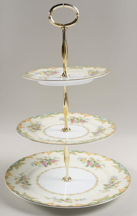 Jasmine 13 7/8"-14 1/4" 3-Tiered Serving Tray(DP,SP,BB) HC by Noritake-1