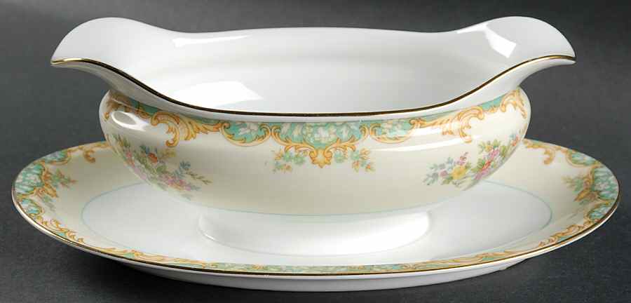 Jasmine Gravy Boat with Attached Underplate by Noritake-1