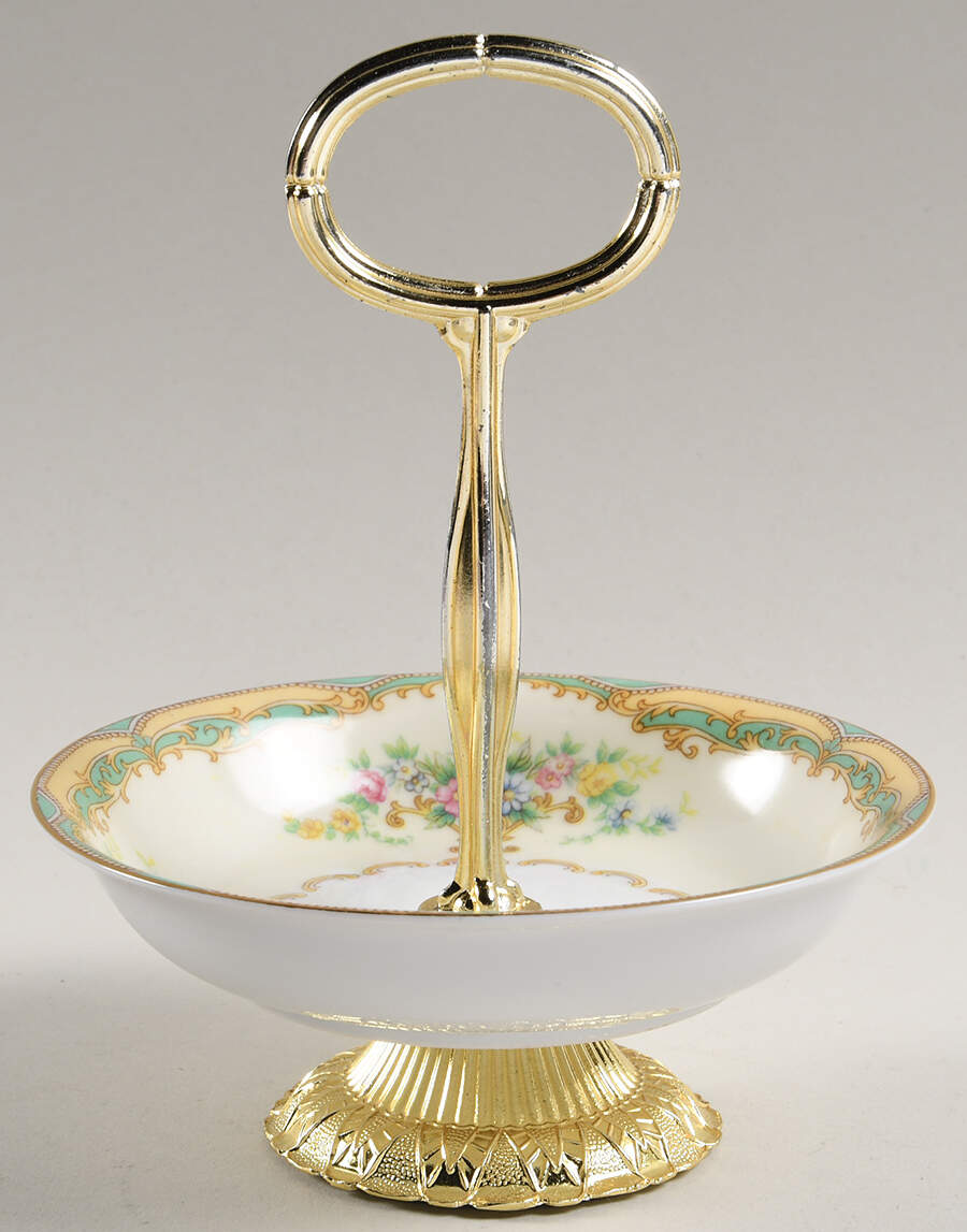 Joan 6"-7" Handled Footed Nut Dish HC by Noritake-1