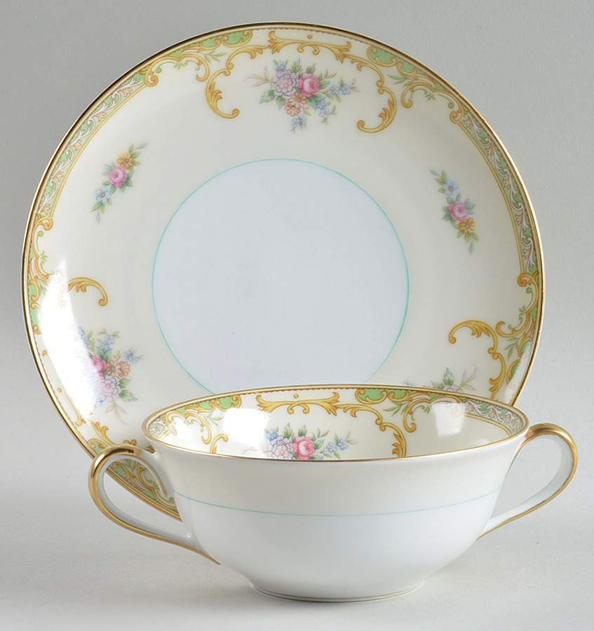 Joliet Flat Cream Soup Bowl & Saucer Set by Noritake-1