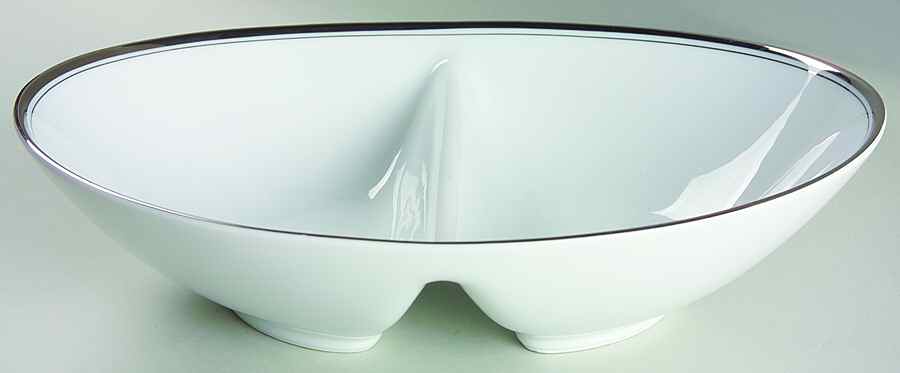 Josette 10" Oval Divided Vegetable Bowl by Noritake-1