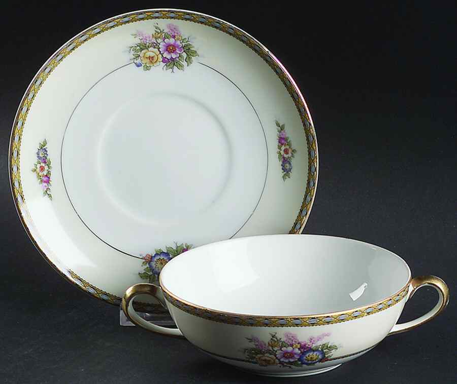 Juanita Flat Cream Soup Bowl & Saucer Set by Noritake-1