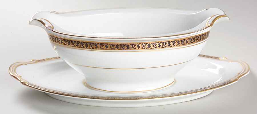 Julie Gravy Boat with Attached Underplate by Noritake-1