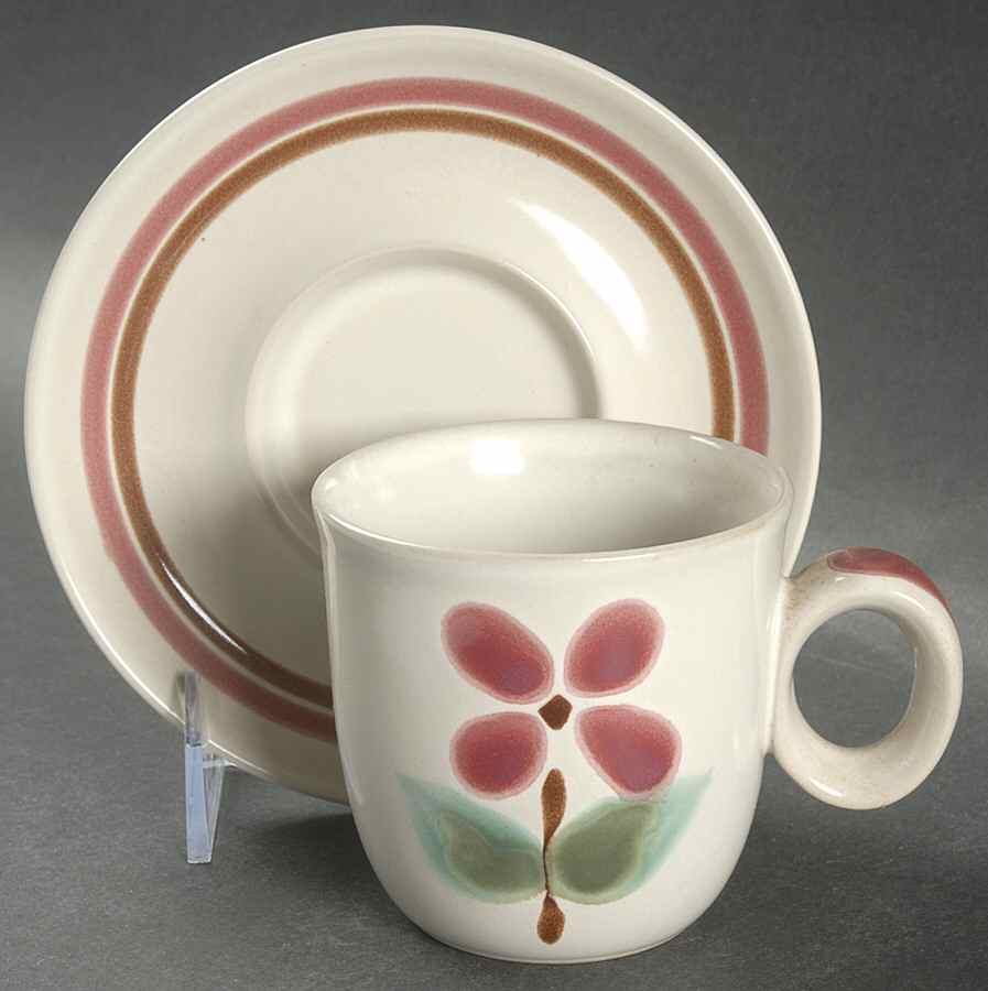 Junebuds Flat Cup & Saucer Set by Noritake-1
