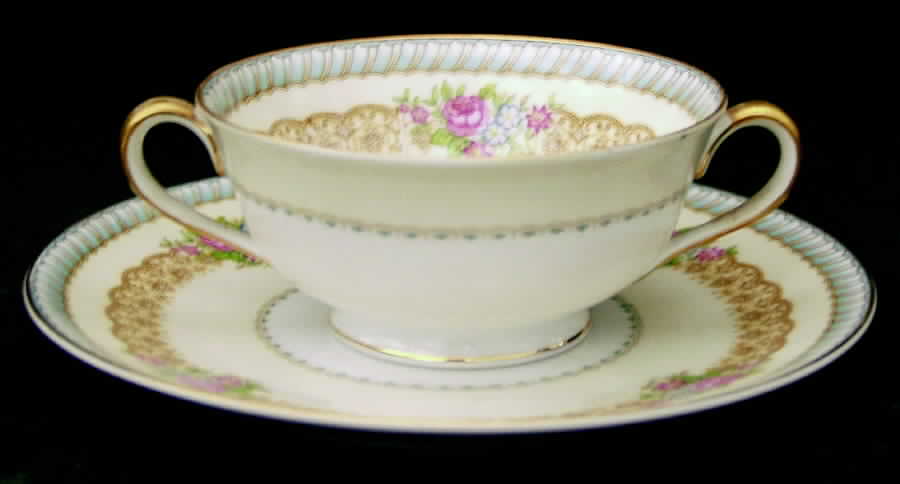 Juno Footed Cream Soup Bowl & Saucer Set by Noritake-1