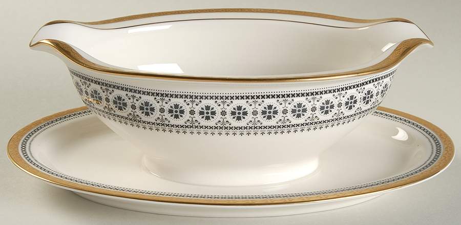 Jupiter Gravy Boat with Attached Underplate by Noritake-1