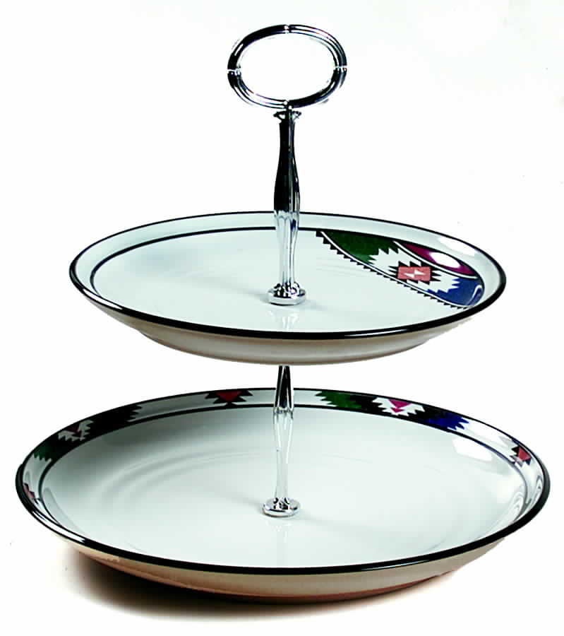Kachina 6 5/8"-10"  2 Tiered Serving Tray (Dp, Sp) HC by Noritake-1