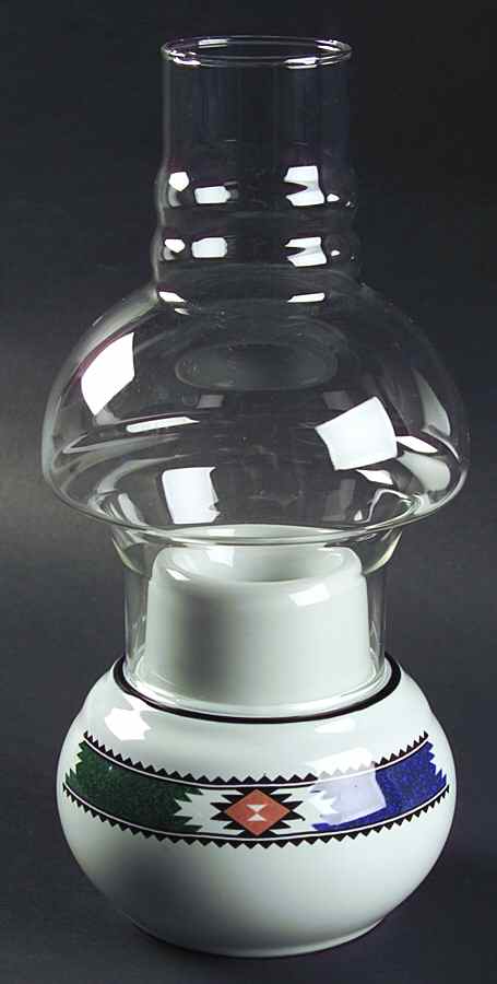 Kachina Hurricane Lamp & Globe by Noritake-1