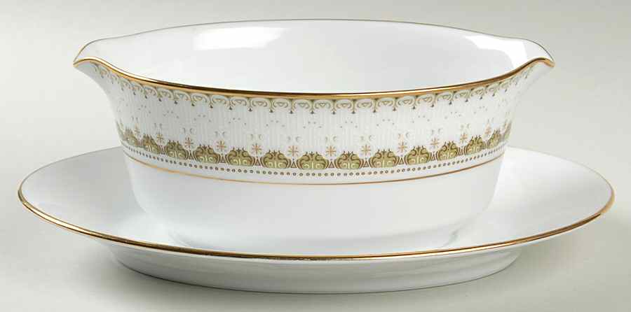 Katrina Gravy Boat with Attached Underplate by Noritake-1
