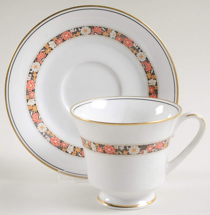 Kenilworth Footed Cup & Saucer Set by Noritake-1