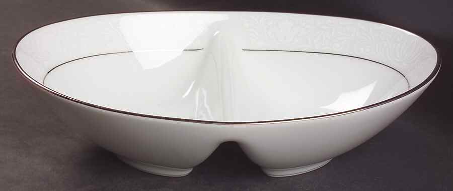 Kendal 10" Oval Divided Vegetable Bowl by Noritake-1