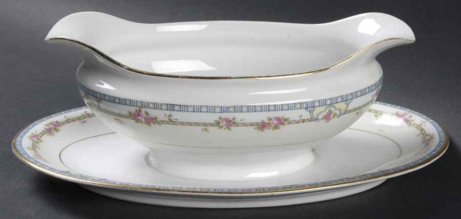 Kenmore (50 Years Old) Gravy Boat with Attached Underplate by Noritake-1