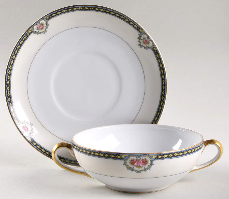 Kenosha Flat Cream Soup Bowl & Saucer Set by Noritake-1