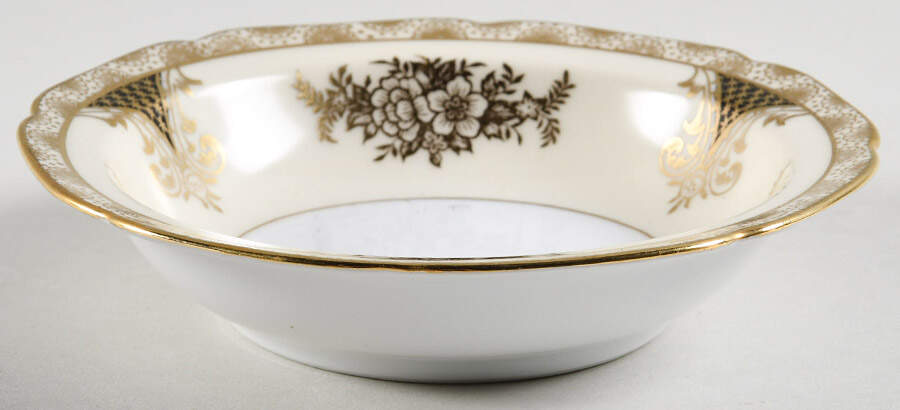 Kenwood (Black, Scalloped) Rim Fruit/Dessert (Sauce) Bowl by Noritake-1