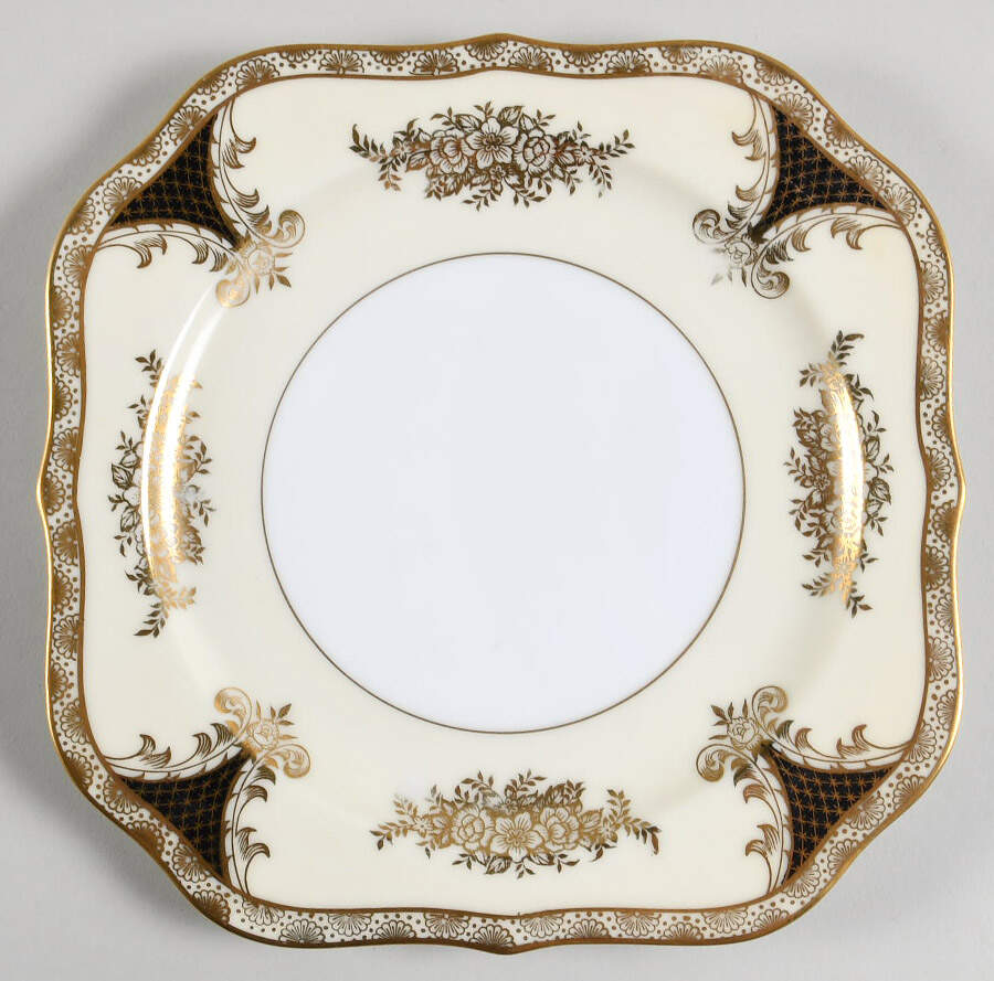 Kenwood (Black, Scalloped) Square Salad Plate by Noritake-1