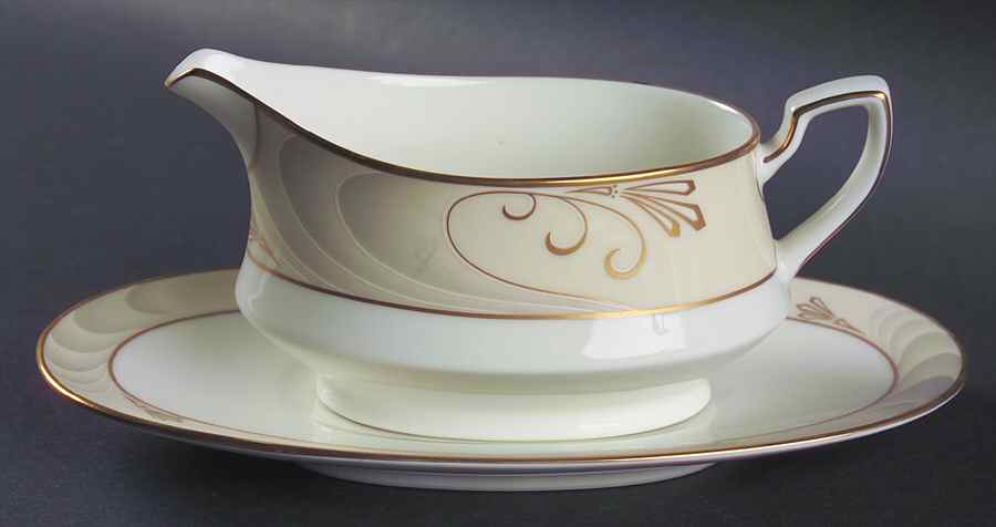 Khira Gravy Boat & Underplate (Relish/Butter) by Noritake-1