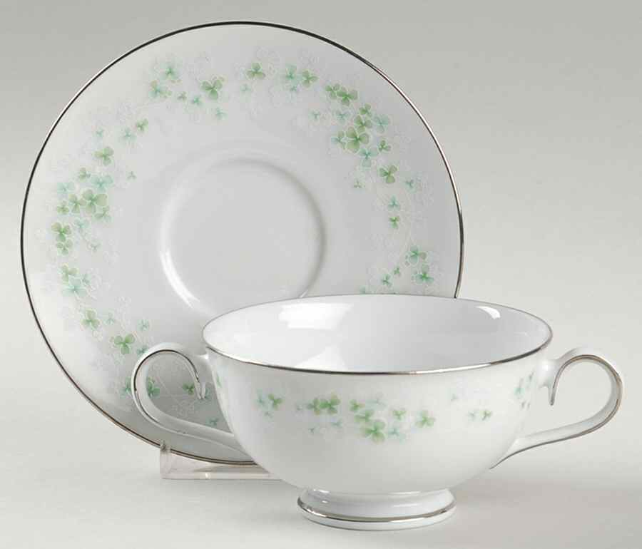 Killarney Footed Cream Soup Bowl & Saucer Set by Noritake-1