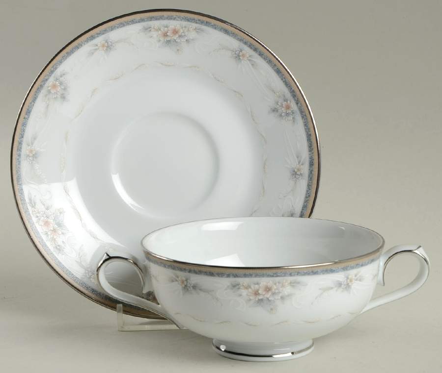 Kirkland Footed Cream Soup Bowl & Cup Saucer Set by Noritake-1