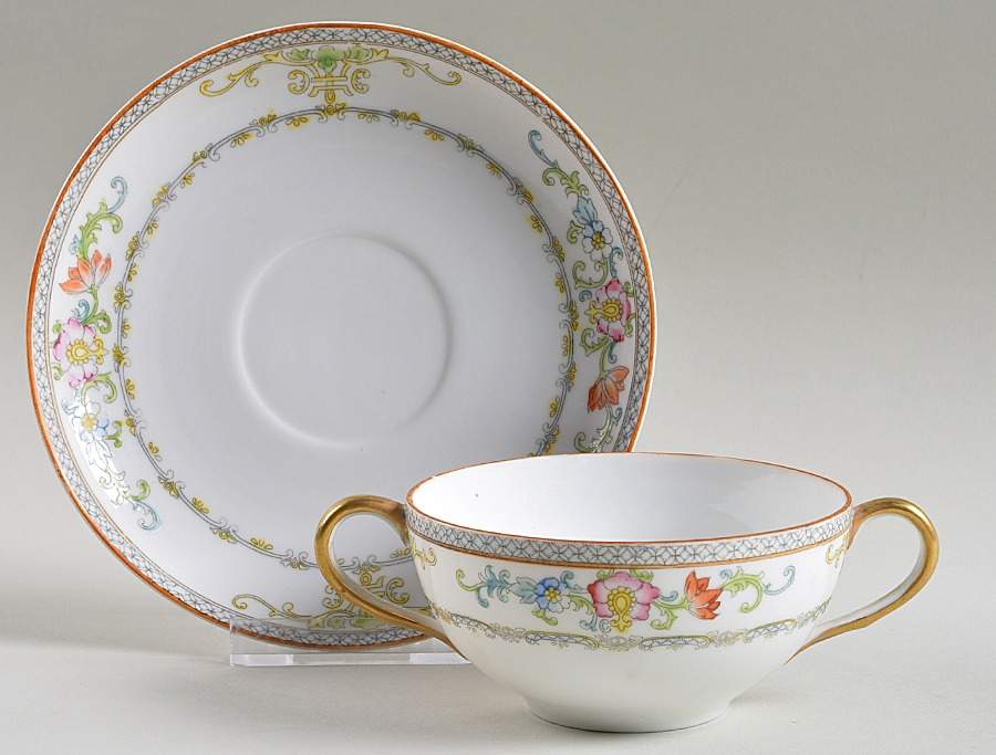 The Kiva (Pale Blue) Flat Bouillon Cup & Saucer by Noritake-1