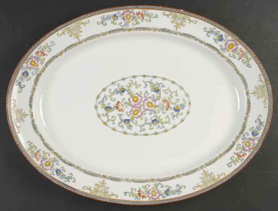 The Kiva (Pale Blue) 17" Oval Serving Platter by Noritake-1
