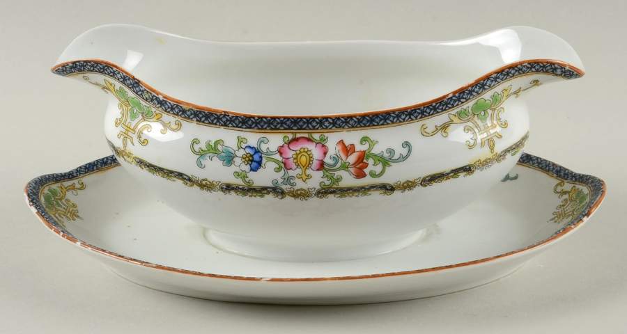 The Kiva (Pale Blue) Gravy Boat with Attached Underplate by Noritake-1