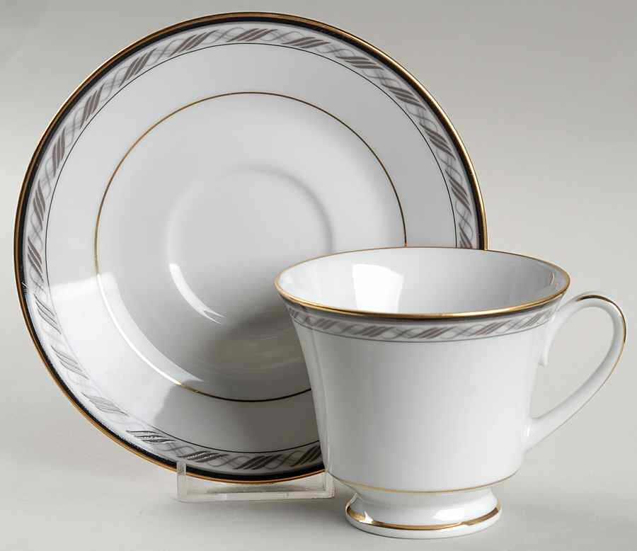 Knightsbridge Footed Cup & Saucer Set by Noritake-1