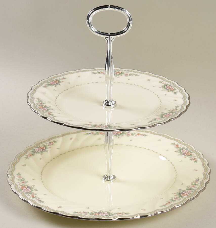 Knottinghill 6 5/8"-10"  2 Tiered Serving Tray (Dp, Sp) HC by Noritake-1