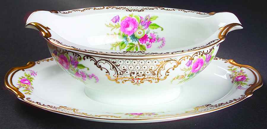 Kyngold Gravy Boat with Attached Underplate by Noritake-1