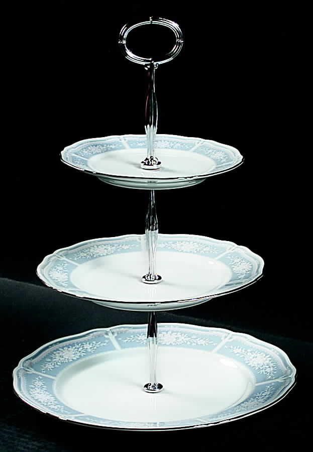 Lacewood 13 7/8"-14 1/4" 3-Tiered Serving Tray(DP,SP,BB) HC by Noritake-1
