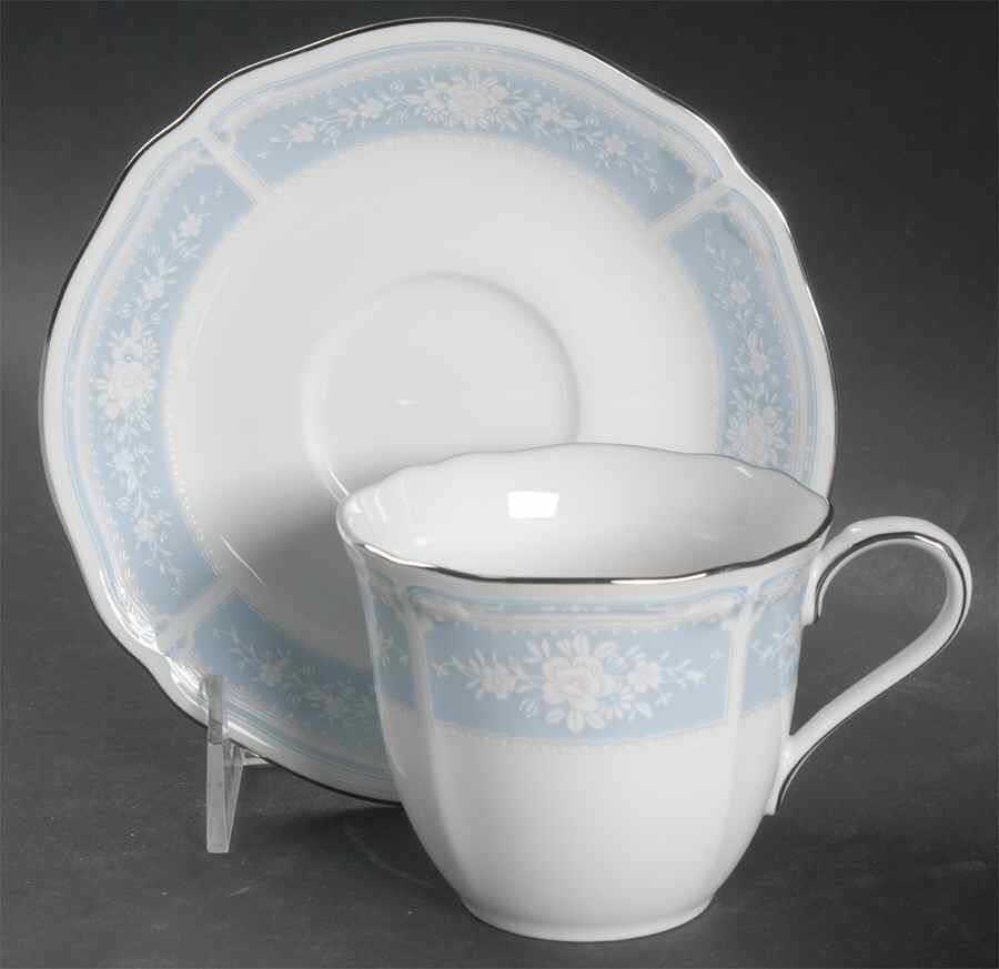 Lacewood Flat Cup & Saucer Set by Noritake-1