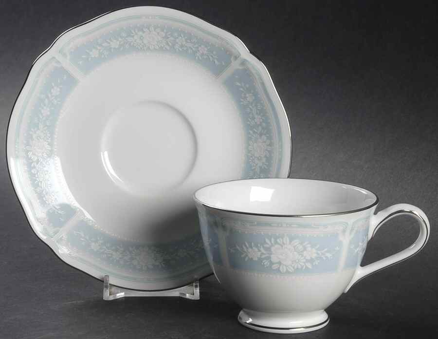 Lacewood Footed Cup & Saucer Set by Noritake-1