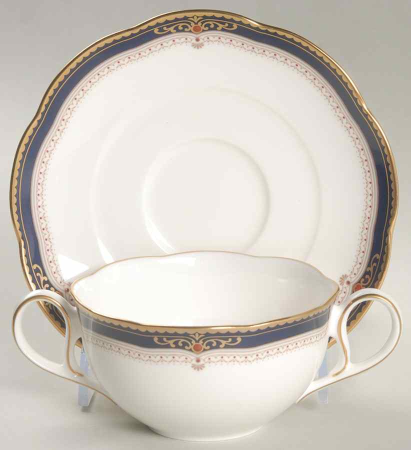 Lady Eve Flat Cream Soup Bowl & Cup Saucer Set by Noritake-1