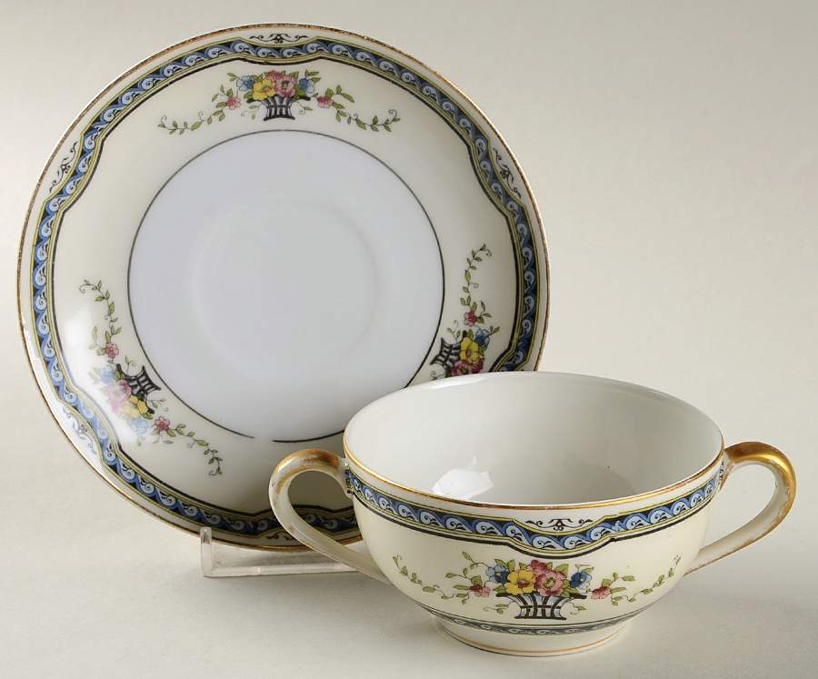 Lafleur Flat Bouillon Cup & Saucer by Noritake-1