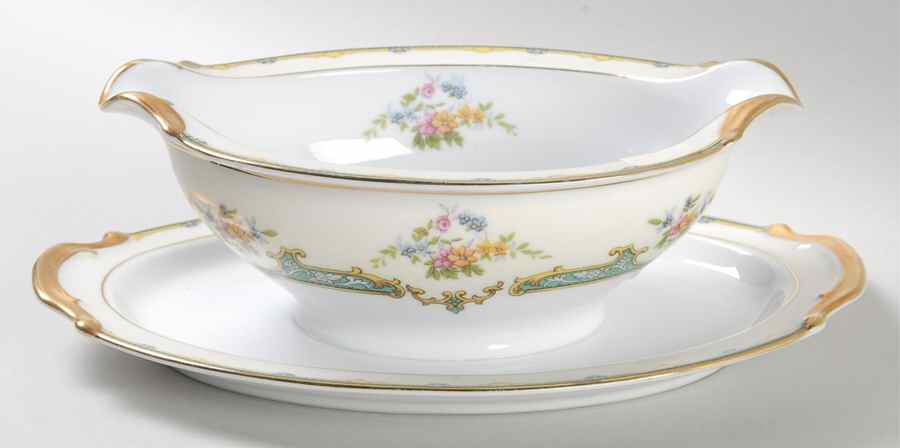 Lamara Gravy Boat with Attached Underplate by Noritake-1