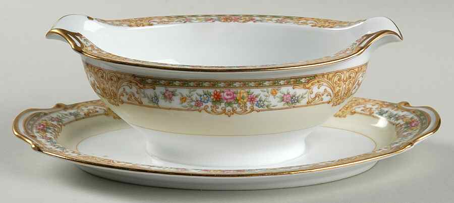 Lambeth Gravy Boat with Attached Underplate by Noritake-1