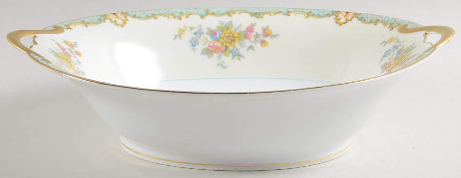 Lanare (Green Inner Ring) 10" Oval Vegetable Bowl by Noritake-1