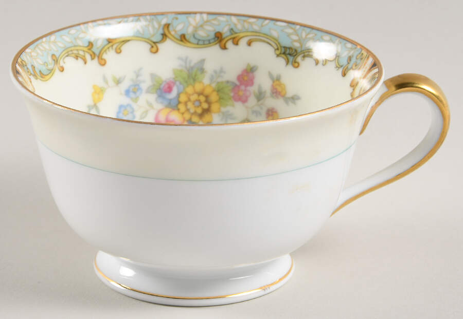 Lanare (Green Inner Ring) Footed Cup by Noritake-1