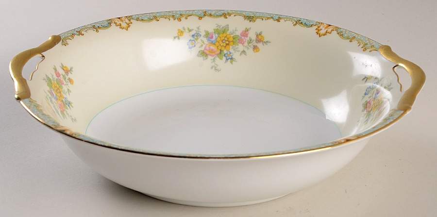 Lanare (Green Inner Ring) 10" Round Vegetable Bowl by Noritake-1