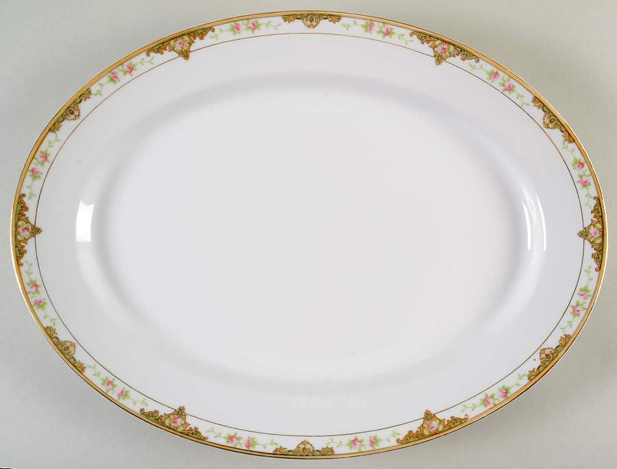 Lancashire (Gold, 1920's) 16" Oval Serving Platter by Noritake-1