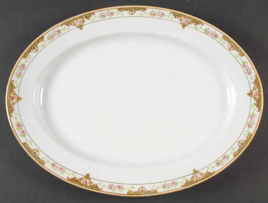 Lancashire (Gold, 1920's) 13" Oval Serving Platter by Noritake-1