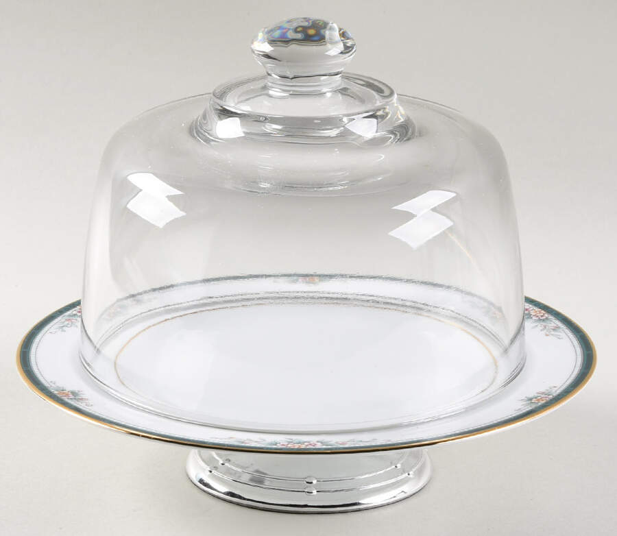 Landon 6 1/2"-7 1/2" Footed Cheese Plate w/ Glass Dome HC by Noritake-1