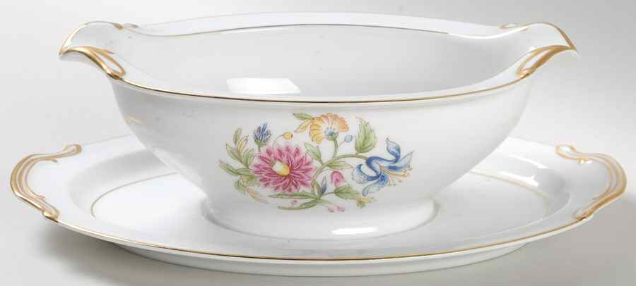 Langdon Gravy Boat with Attached Underplate by Noritake-1