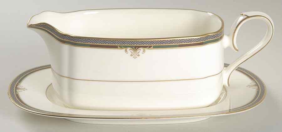 Lady Quentin Gravy Boat & Underplate (Relish/Butter) by Noritake-1