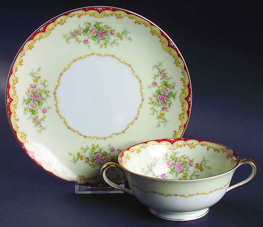 Lares Footed Cream Soup Bowl & Saucer Set by Noritake-1