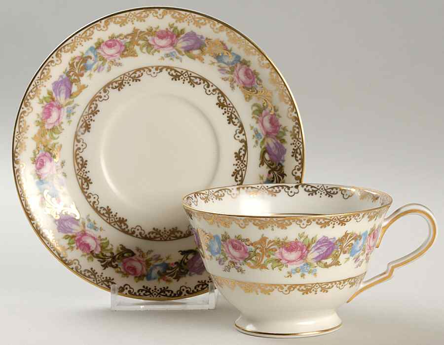 Lady Rose Footed Cup & Saucer Set by Noritake-1